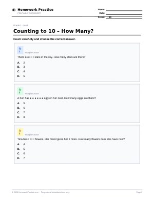 Counting to 10 – How Many? worksheet thumbnail